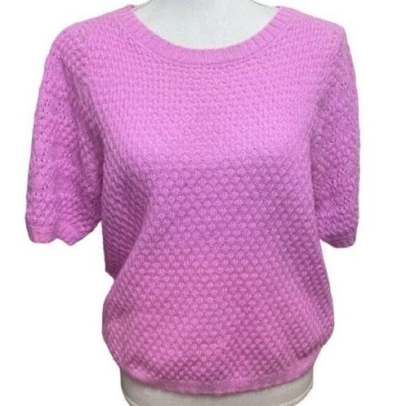 Saltwater Luxe Women's Pink Crew Neck Knit Nylon Blend Sweater Medium - Picture 1 of 5